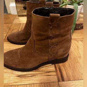 Women suede leather hidden wedge heeled boots size us 8 euro38 smoke free home